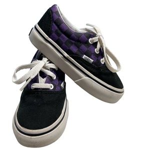 Purple and black checkered tie vans  size 8 toddler